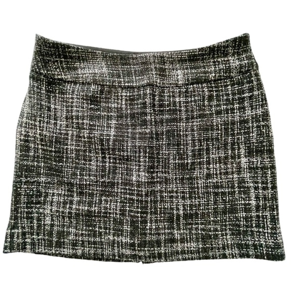 The Limited Black/White Lined Tweed Mini Skirt Sz10 Side Zip - Picture 1 of 6